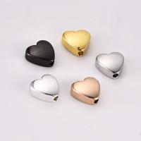 Weinlese Messing Perlen, Herz, plattiert, Zufällige Farbe, 8x8mm, Bohrung:ca. 1.5mm, 100PCs/Tasche, verkauft von Tasche