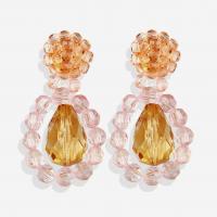 Crystal Drop Earring, with Zinc Alloy, plated, fashion jewelry & for woman 