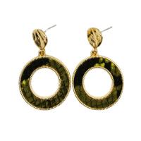 Zinc Alloy Drop Earring, Flat Round, plated, for woman 