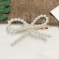 Hair Clip, Zinc Alloy, with Plastic Pearl, handmade, fashion jewelry & for woman 
