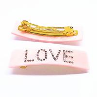 Hair Barrettes, Acetate, with Zinc Alloy, handmade & for woman & with rhinestone 