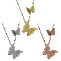 Stainless Steel Jewelry Necklace, with 2Inch extender chain, Butterfly, plated, oval chain & for woman 1.5mm Approx 16 Inch 