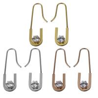 Stainless Steel Drop Earring, plated, fashion jewelry & for woman & with cubic zirconia 1mm 