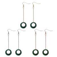 Stainless Steel Drop Earring, with Malachite, plated, fashion jewelry & for woman 82mm 