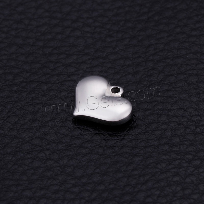 Stainless Steel Heart Pendants, Flat Heart, plated, different size for choice, more colors for choice, Hole:Approx 2mm, 5PCs/Lot, Sold By Lot