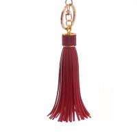 PU Leather Key Chain, with Zinc Alloy, Tassel, gold color plated, Unisex 17*100mm 