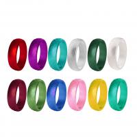 Silicone Finger Ring, 12 pieces & Unisex mixed colors, 5.7*2mm 