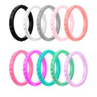 Silicone Finger Ring, Unisex mixed colors, 3*2.5mm 