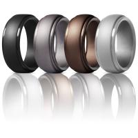 シリコーン指輪, シリコン, 4個入り & ユニセックス & 異なるサイズの選択, ミックスカラー, 8*2.5mm, 売り手 セット