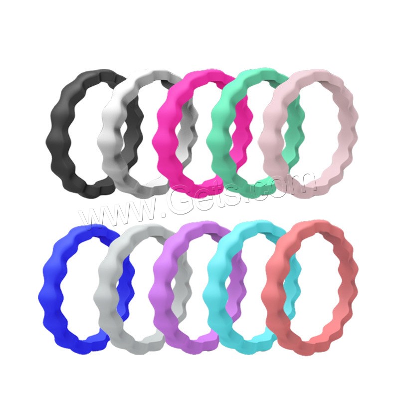 Silicone Finger Ring, Unisex & different size for choice, more colors for choice, 3*2mm, Sold By Set