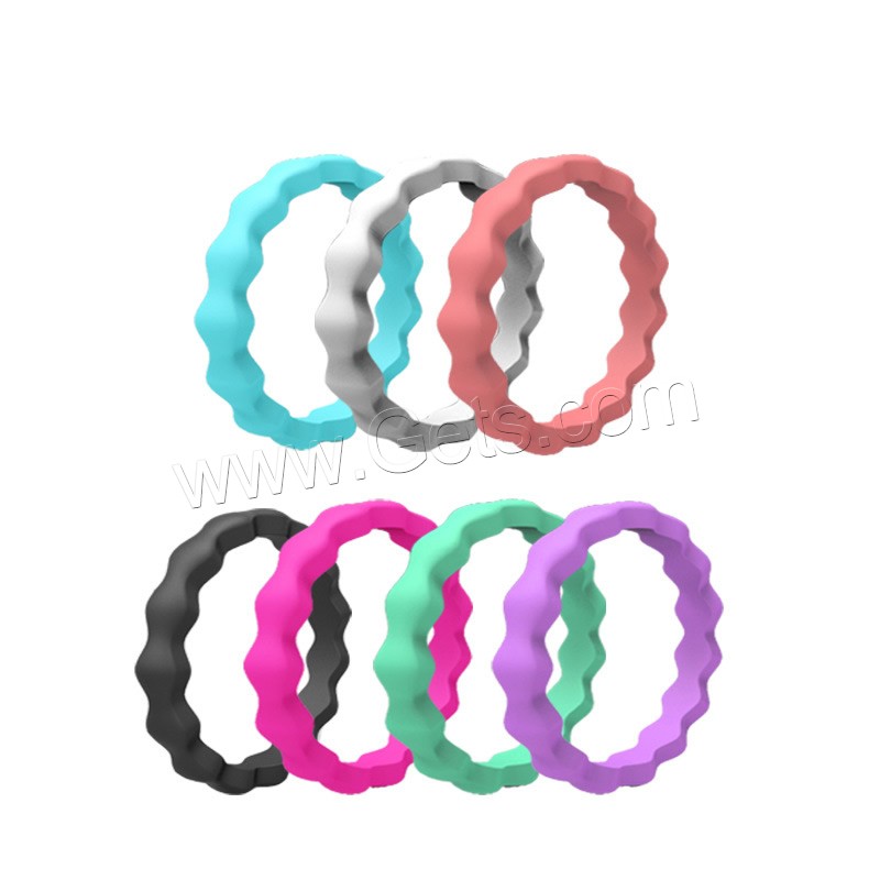 Силиконовое кольцо, Силикон, Мужская & разный размер для выбора, Много цветов для выбора, 3*2mm, продается указан