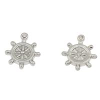 Stainless Steel Ship Wheel & Anchor Pendant, original color Approx 1mm 