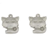 Stainless Steel Animal Pendants, Cat, original color Approx 1.5mm 