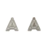 Stainless Steel Letter Pendant, Letter A, original color Approx 1mm 