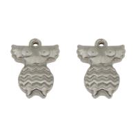 Stainless Steel Animal Pendants, Owl, original color Approx 1mm 