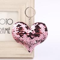 Sequins Key Clasp, with Zinc Alloy, Heart, for woman 