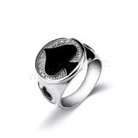 Titanium Steel Finger Ring, plated, punk style & for man, silver color 