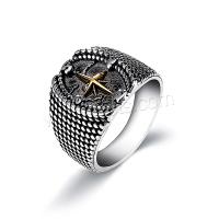 Titanium Steel Finger Ring, plated, fashion jewelry & punk style & for man 