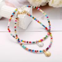 Zinc Alloy Anklet, with Seedbead, plated, fashion jewelry & Bohemian style & for woman 24cm Approx 9.44 Inch 