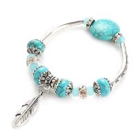 Zinc Alloy Turquoise Bracelets, with Zinc Alloy, plated, fashion jewelry & for woman 16.5cm Approx 6.49 Inch 