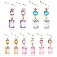 Crystal Drop Earring, with Zinc Alloy, plated, fashion jewelry & for woman 