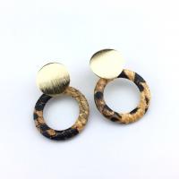 Zinc Alloy Drop Earring, stainless steel post pin, Flat Round, for woman 