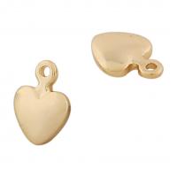 Латунные подвески-сердце, Латунь, Сердце, плакирован золотом, DIY & разный размер для выбора & гладкая, продается PC