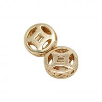 Hollow Brass Beads, gold color plated, DIY, 11.7mm 