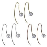 Edelstahl Tropfen Ohrring, mit Kunststoff Perlen, plattiert, Modeschmuck & für Frau, keine, 8x8mm,31mm,46mm,1mm, verkauft von Paar