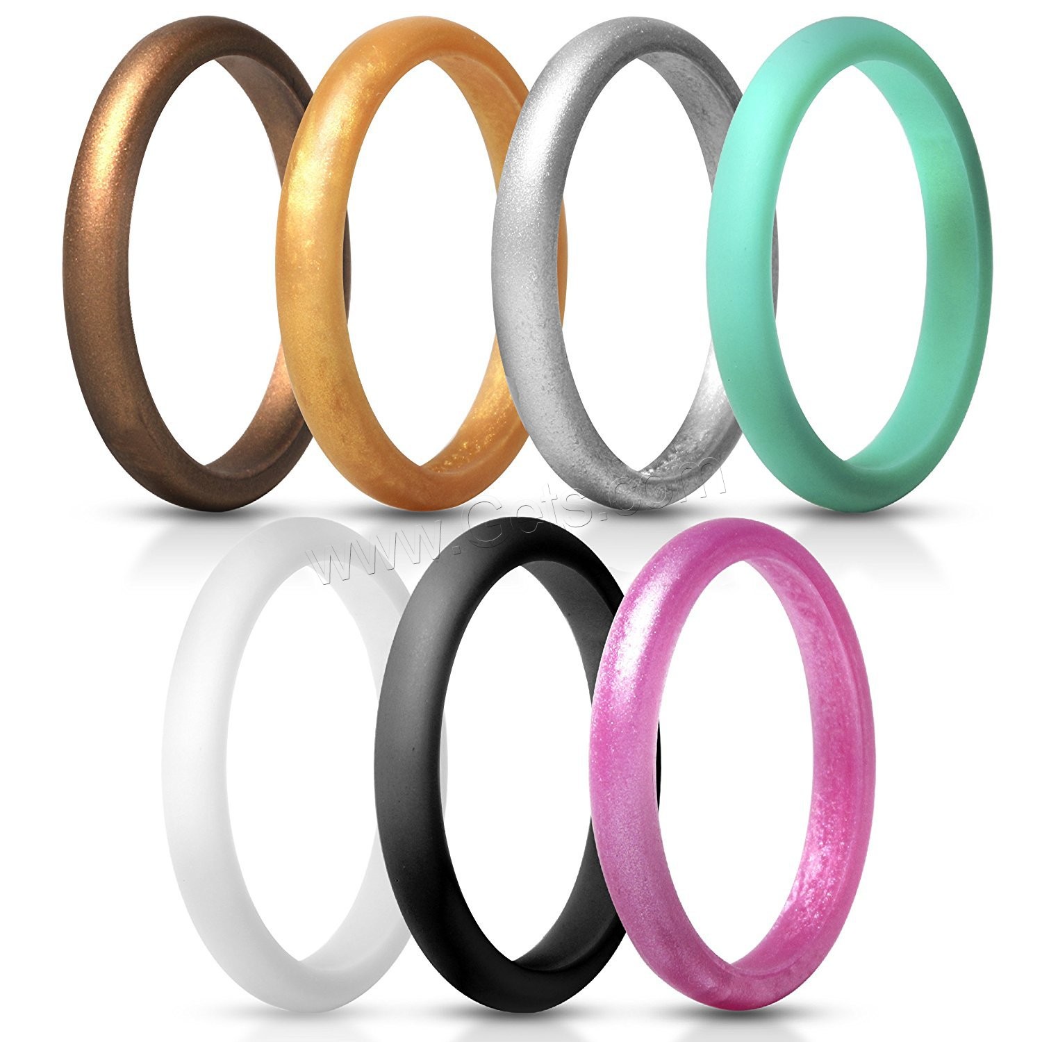 Anillo de dedo de silicona, 7 piezas & diverso tamaño para la opción & para mujer, más colores para la opción, 2.7*2mm, Vendido por Set