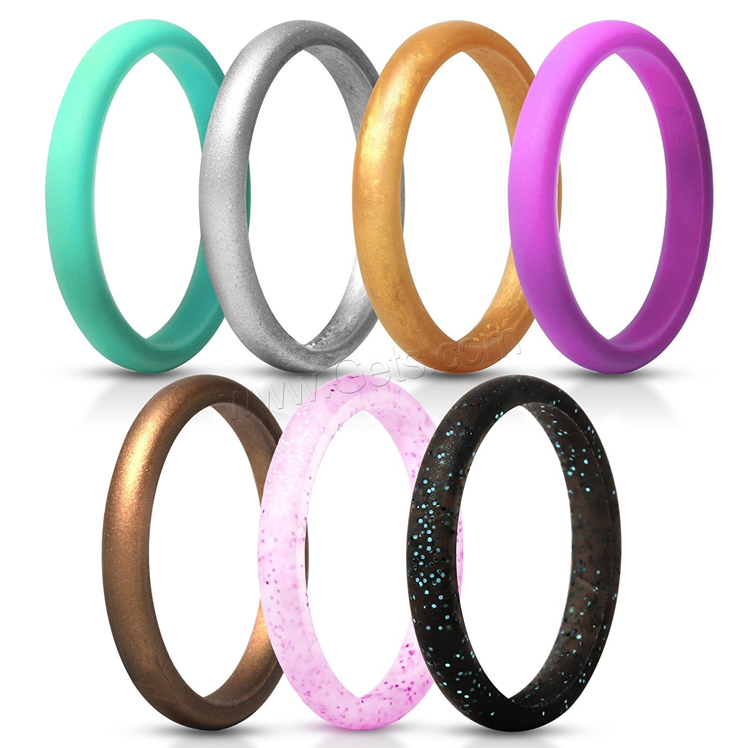 シリコーン指輪, シリコン, 7個 & 異なるサイズの選択 & 女性用, 無色, 2.7*2mm, 売り手 セット