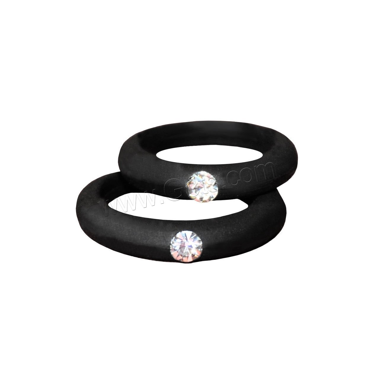 Anillo de dedo de silicona, 6 piezas & diverso tamaño para la opción & para mujer & con diamantes de imitación, más colores para la opción, 5*2.5mm, Vendido por Set