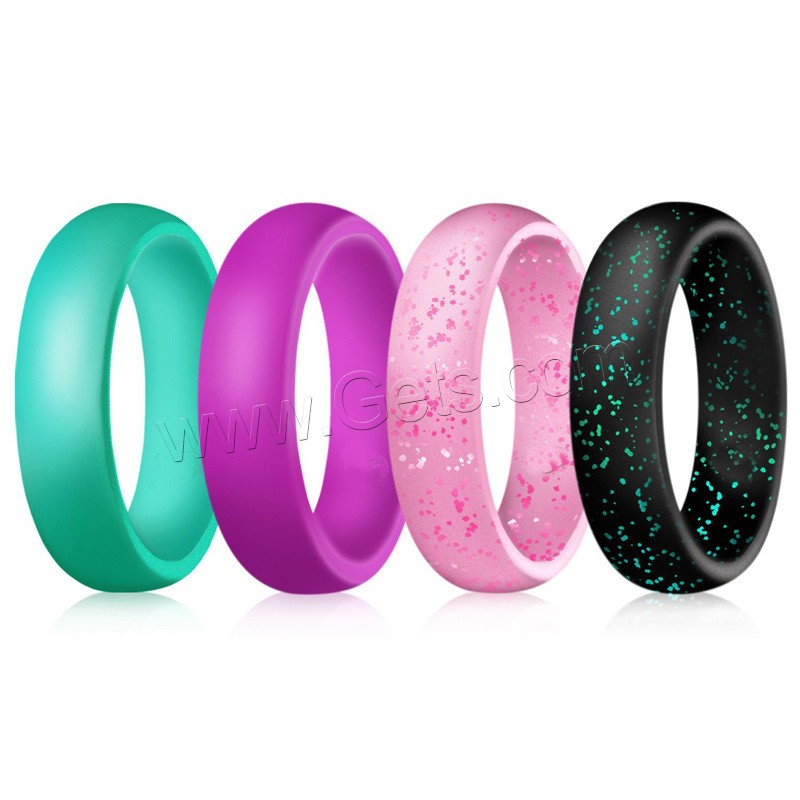シリコーン指輪, シリコン, 4個入り & 異なるサイズの選択 & 女性用, 無色, 5.7*2mm, 売り手 セット