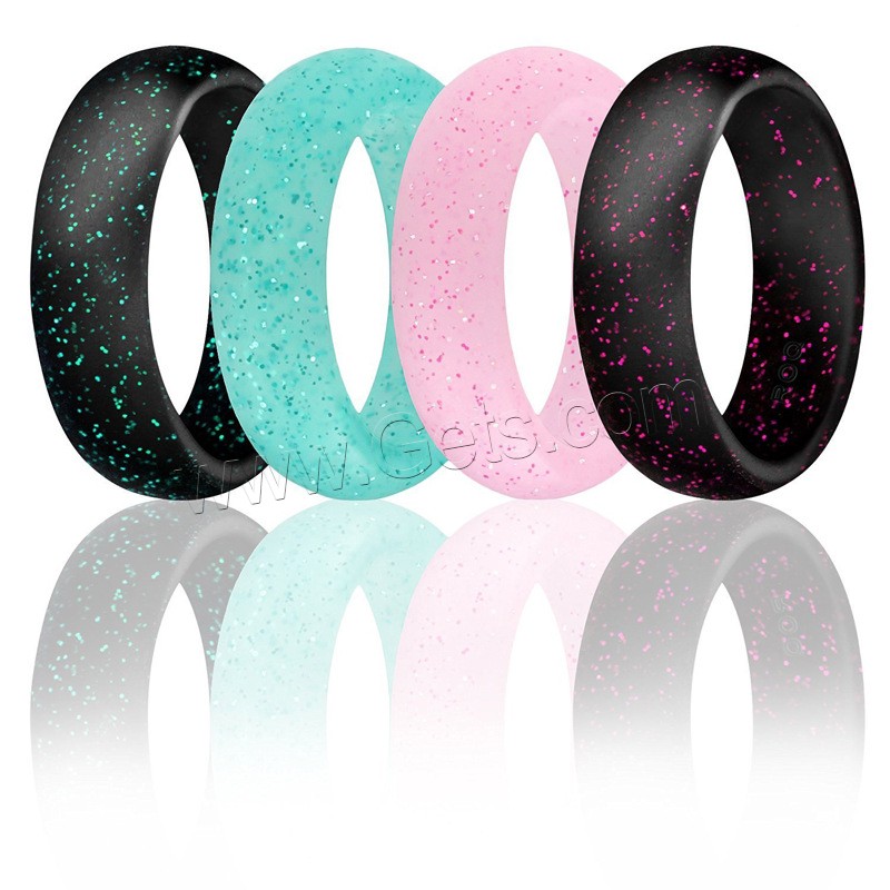 Силиконовое кольцо, Силикон, 4 шт. & разный размер для выбора & Женский, Много цветов для выбора, 5.7*2mm, продается указан