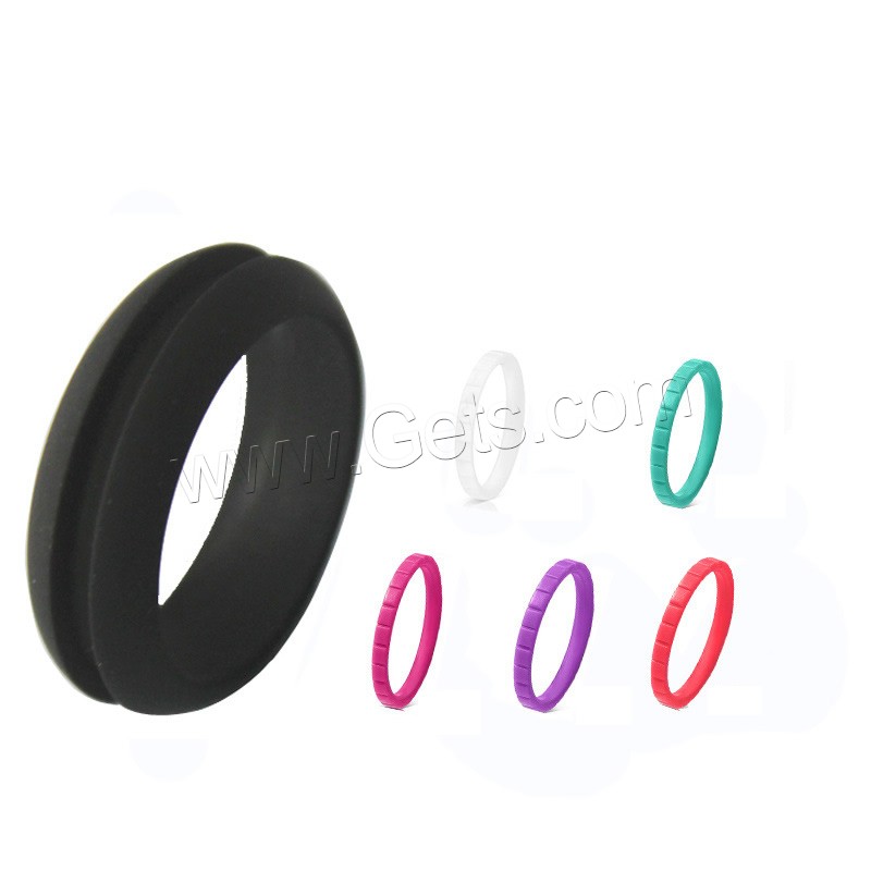 Силиконовое кольцо, Силикон, разный размер для выбора & Женский, Много цветов для выбора, 8*2.7mm, продается PC