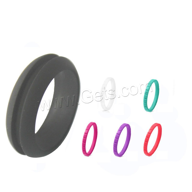 Силиконовое кольцо, Силикон, разный размер для выбора & Женский, Много цветов для выбора, 8*2.7mm, продается PC