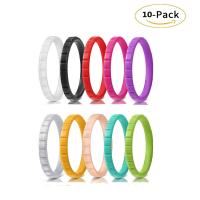 Silicone Finger Ring, Unisex mixed colors, 3*2mm 