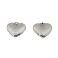 Colgantes del corazón de acero inoxidable, color original, 18x19x5mm, agujero:aproximado 1.5mm, 300PCs/Bolsa, Vendido por Bolsa