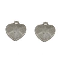 Colgantes del corazón de acero inoxidable, color original, 13x12x3.5mm, agujero:aproximado 2mm, 300PCs/Bolsa, Vendido por Bolsa