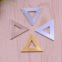 Brass Jewelry Finding, Triangle, plated, hollow, Random Color, 19mm 