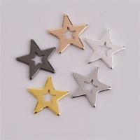 Brass Jewelry Finding, Star, plated, hollow, Random Color, 12.4mm 