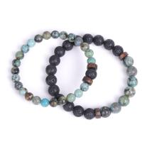Lava Bead Bracelet, with turquoise, fashion jewelry & Unisex, 6MM,8MM Inch 