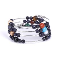 Fashion Zinc Alloy Bracelets, with Agate, fashion jewelry & multilayer & for woman 