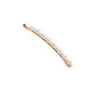 Hair Slide, Brass, with Plastic Pearl, gold color plated, fashion jewelry & for woman 