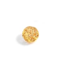 Полые латунные бусины, Латунь, плакирован золотом, DIY & разный размер для выбора & отверстие, продается PC