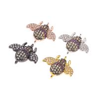Cubic Zirconia Micro Pave Brass Connector, Bee, plated, micro pave cubic zirconia & 1/1 loop 