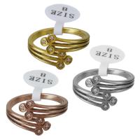 Нержавеющая сталь Rhinestone палец кольцо, нержавеющая сталь, Другое покрытие, разный размер для выбора & Женский & со стразами, Много цветов для выбора, 13mm, продается PC