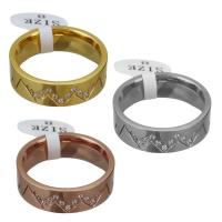 Нержавеющая сталь Rhinestone палец кольцо, нержавеющая сталь, Другое покрытие, Мужская & разный размер для выбора & со стразами, Много цветов для выбора, 7mm, продается PC