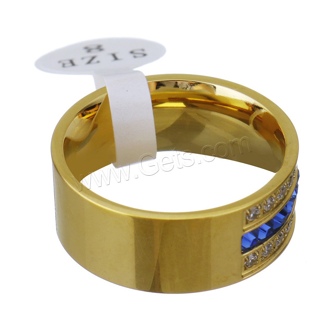 Нержавеющая сталь Rhinestone палец кольцо, нержавеющая сталь, Другое покрытие, Мужская & разный размер для выбора & со стразами, Много цветов для выбора, 8.5mm, продается PC