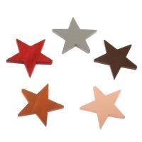 Крашеные деревянные бусины, деревянный, Форма плоской звезды, Много цветов для выбора, 17.5*2.6mm, отверстие:Приблизительно 1.6mm, продается PC